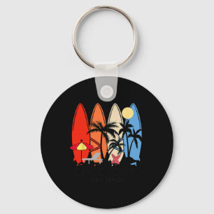New Jersey Seaside Heights Retro Surfboard Vintage Keychain