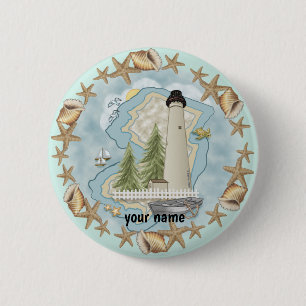 New Jersey Shells Lighthouse 2 Inch Round Button
