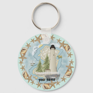 New Jersey Shells Lighthouse  Keychain