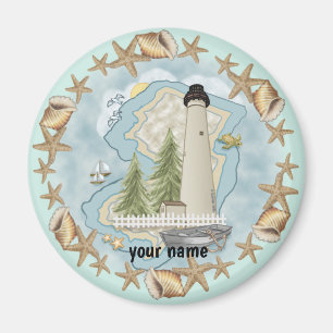 New Jersey Shells Lighthouse  Magnet
