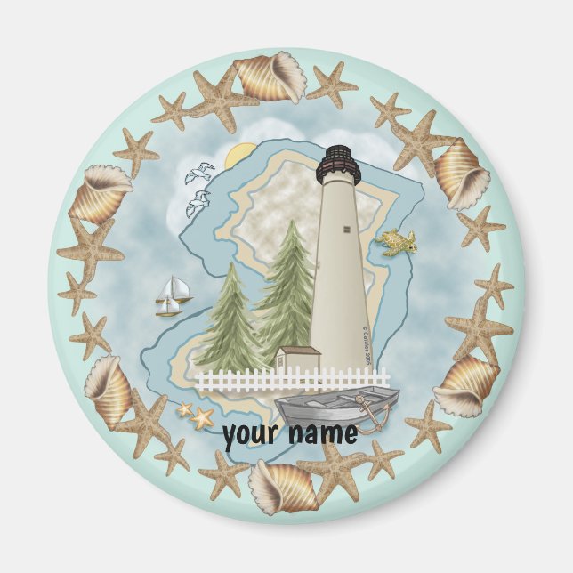 New Jersey Shells Lighthouse  Magnet (Front)
