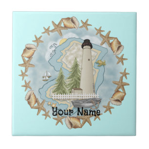 New Jersey Shells Lighthouse Tile
