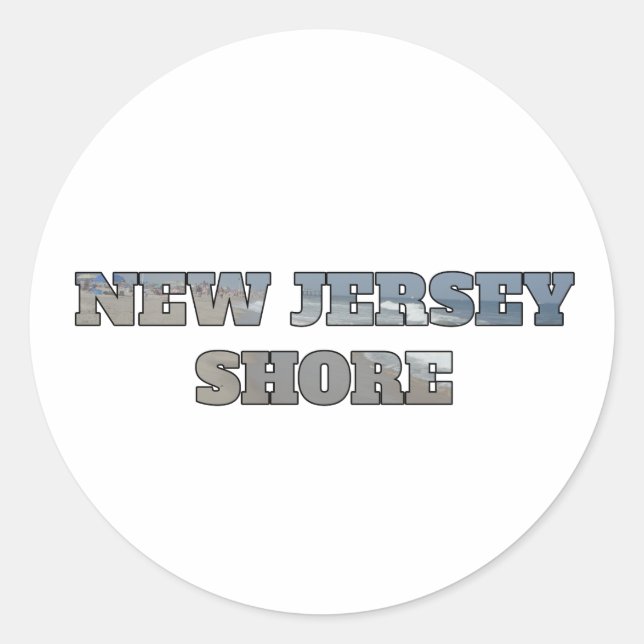 New Jersey Shore Classic Round Sticker (Front)