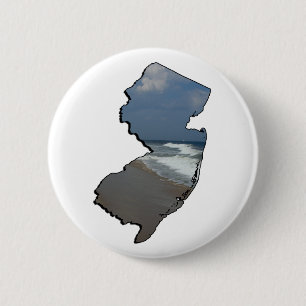 New Jersey Shore State Outline 2 Inch Round Button