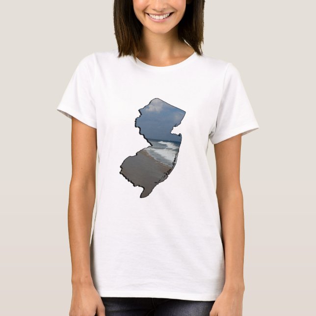 New Jersey Shore State Outline T-Shirt (Front)