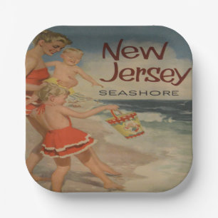 new jersey shore vintage tourist vacation paper plate