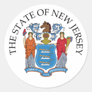 New Jersey sign Classic Round Sticker