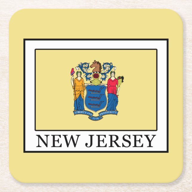 New Jersey Square Paper Coaster (Front)