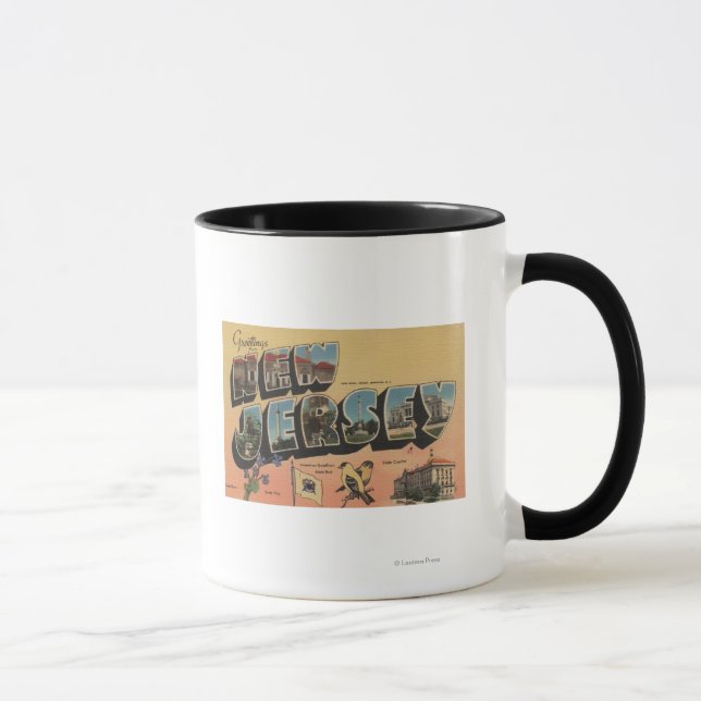 New Jersey (State Capital/Flower/Bird) Mug (Right)