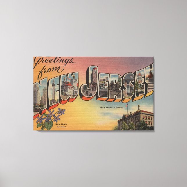 New Jersey (State Capital/Flower) Canvas Print (Front)