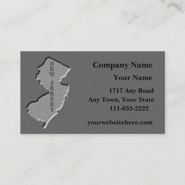 New Jersey State Carte de visite en pierre taillée (Devant)