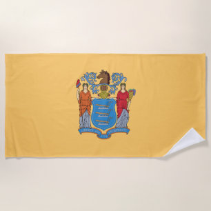 New Jersey State Flag Beach Towel
