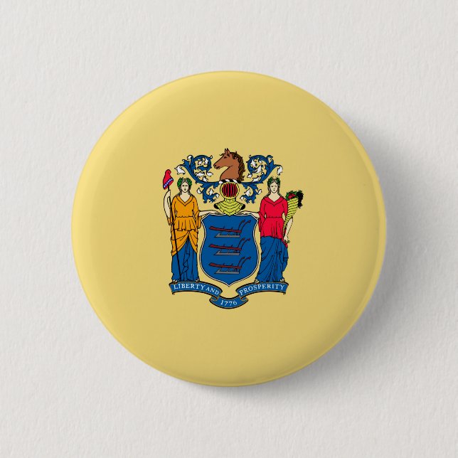New Jersey State Flag Design 2 Inch Round Button (Front)