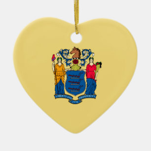 New Jersey State Flag Design Ceramic Ornament