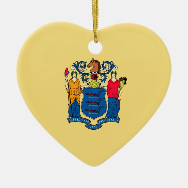 New Jersey State Flag Design Ceramic Ornament (Front)