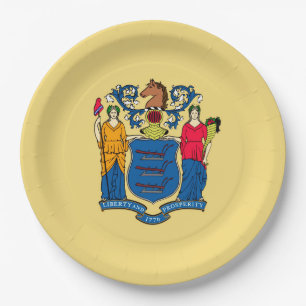 New Jersey State Flag Design Decor Paper Plate