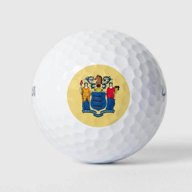 New Jersey State Flag Design Golf Balls (Front)
