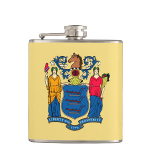New Jersey State Flag Design Hip Flask