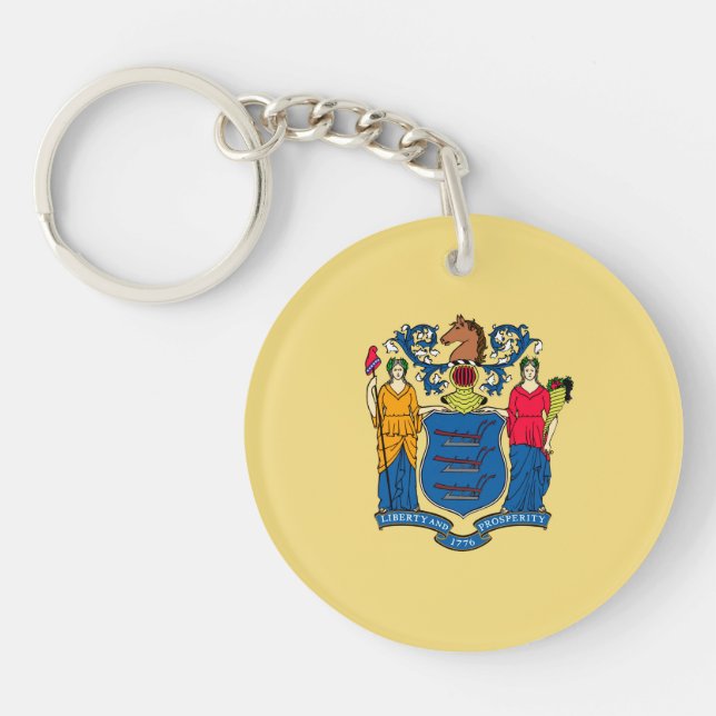 New Jersey State Flag Design Keychain (Front)