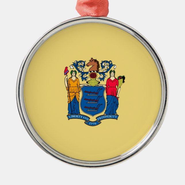 New Jersey State Flag Design Metal Ornament (Front)