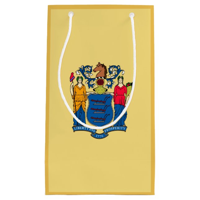 New Jersey State Flag Design Small Gift Bag (Front)