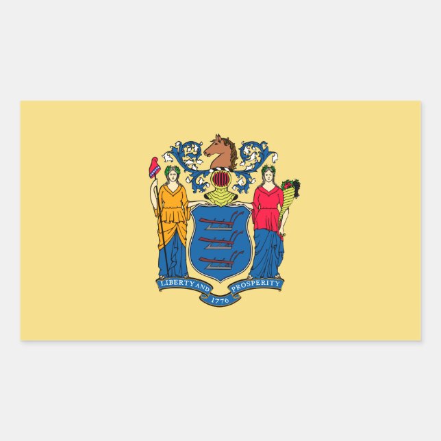New Jersey State Flag Design Sticker (Front)
