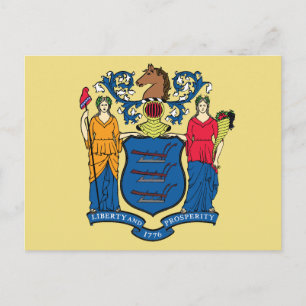 New Jersey State Flag Garden Liberty Prosperity Postcard