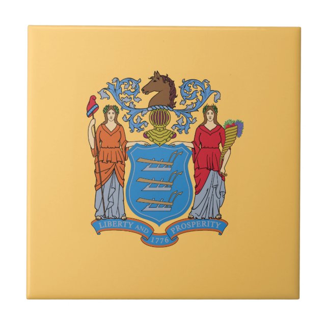 New Jersey State Flag Tile (Front)
