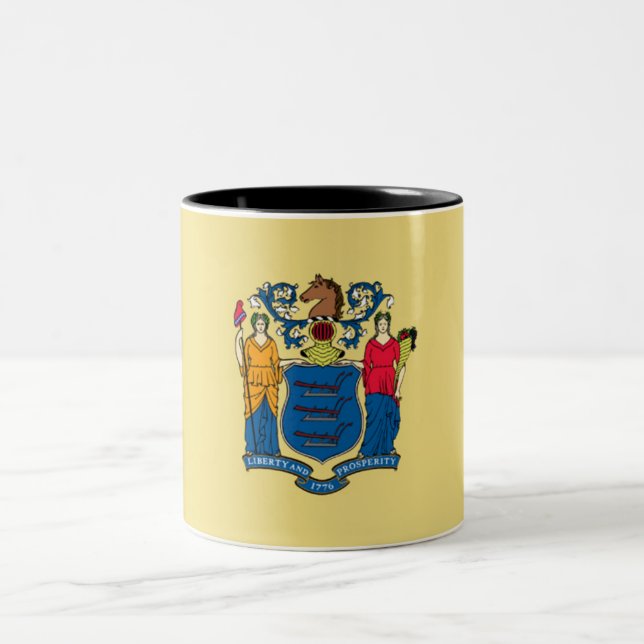 New Jersey State Flag Two-Tone Coffee Mug (Center)
