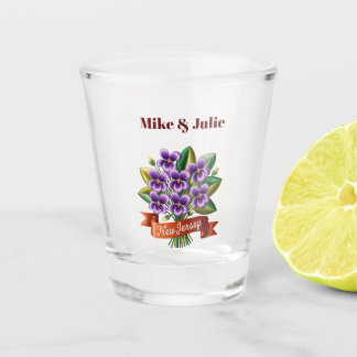 New Jersey State Flower Personalized Shot Glass