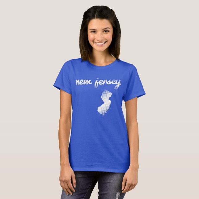 New Jersey state in white T-Shirt (Front Full)
