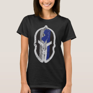 New Jersey State Lice Thin Blue Line Spartan _1  T-Shirt