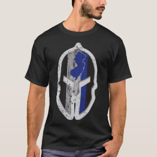 New Jersey State Lice Thin Blue Line Spartan _1 T-Shirt