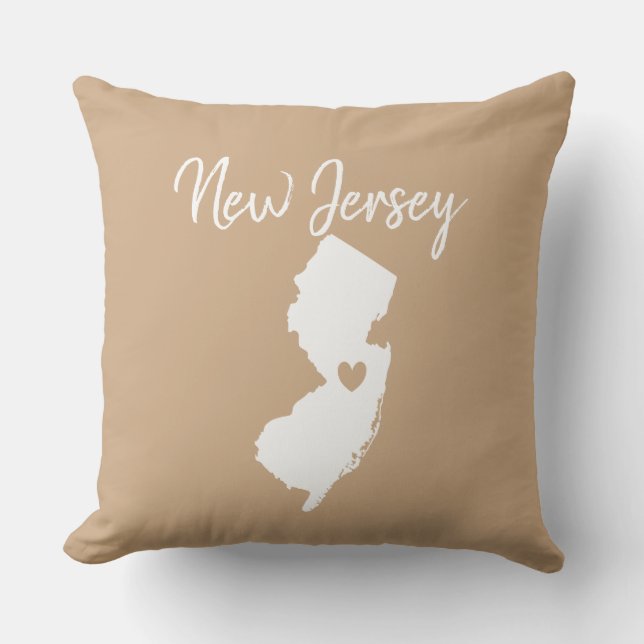 New Jersey   state map love home Throw Pillow (Front)