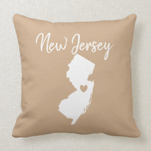 New Jersey state map love home Throw Pillow