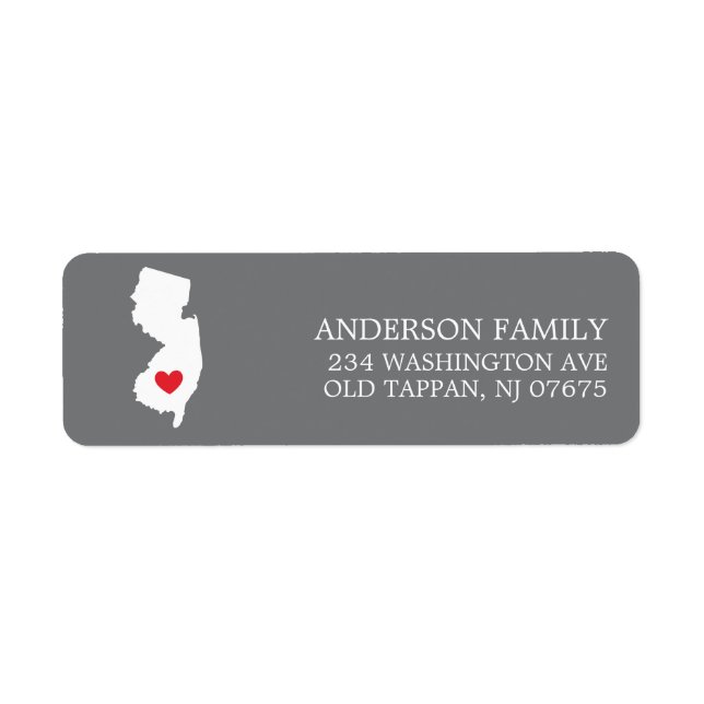 NEW JERSEY State | Moving Return Address Label (Front)