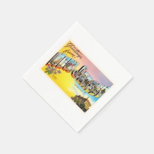 New Jersey State NJ Old Vintage Travel Postcard- Napkin