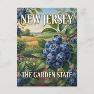 New Jersey State Pride 🌿 Blueberries Garden State Postcard