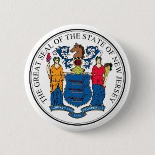 New Jersey state seal america republic symbol flag 2 Inch Round Button