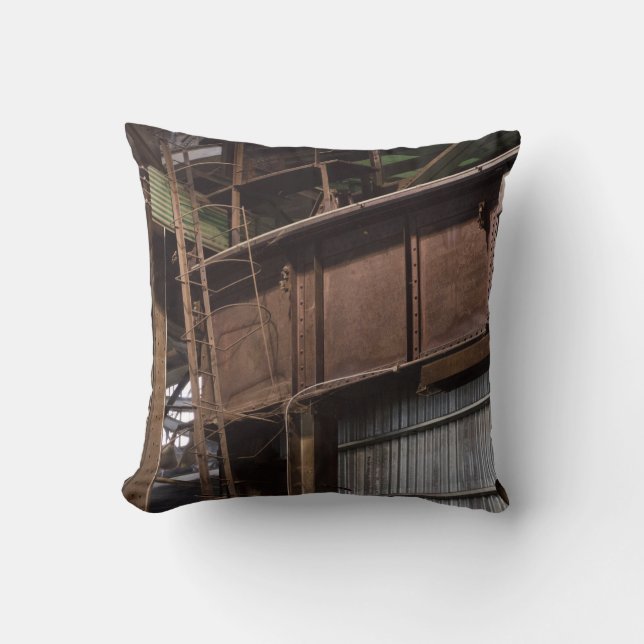 New Jersey Steel Mill Throw Pillow (Front)