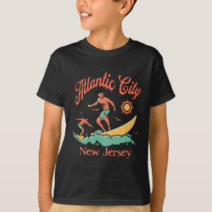 New Jersey Surfer Atlantic City Nj Surfing Beach V T-Shirt