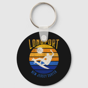 New Jersey Surfer Longport Nj Surfing Beaches Beac Keychain
