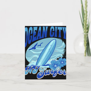New Jersey Surfer Ocean City Nj Surfing Beach Sand Card