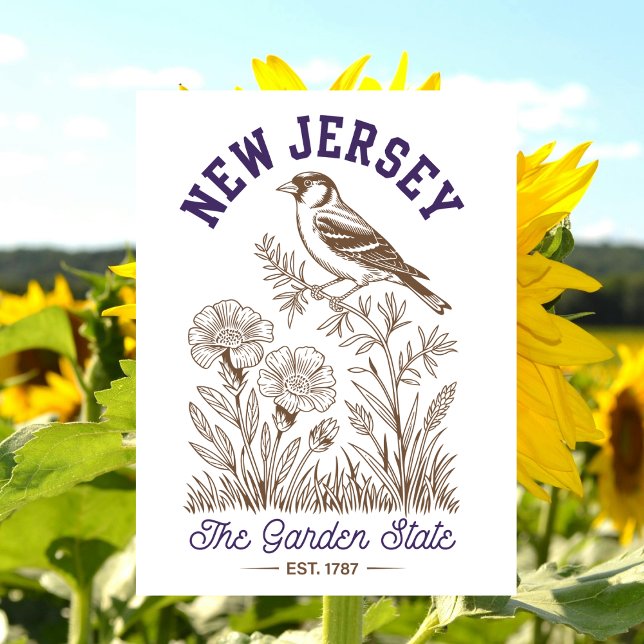 New Jersey The Garden State Est. 1787 Bird Postcard (New Jersey)