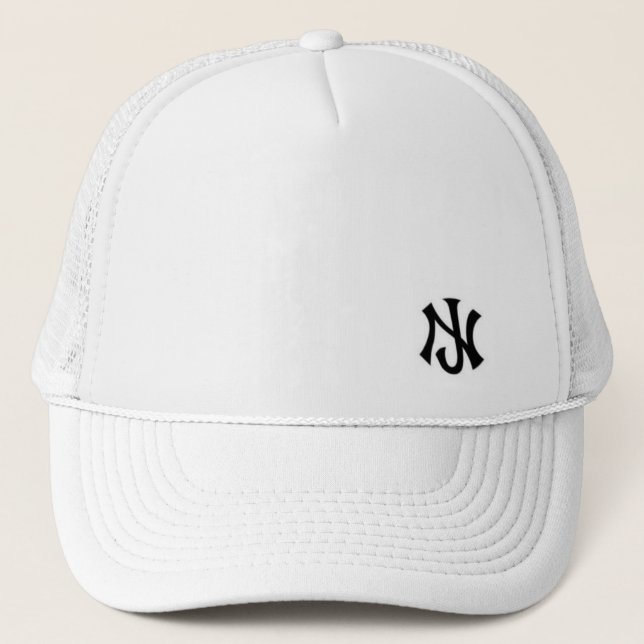 New Jersey trucker all white Hat (Front)