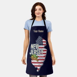 New Jersey United States Retro Map USA Souvenir Apron
