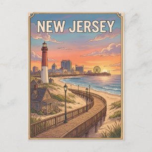 New Jersey Vintage Anime Travel Postcard