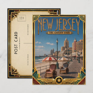 New Jersey Vintage Art Deco Golden Age Postcard