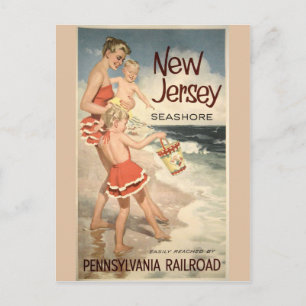 New Jersey Vintage Travel Poster Postcard