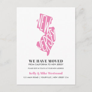 NEW JERSEY We've moved New address New Home  Postc Postcard